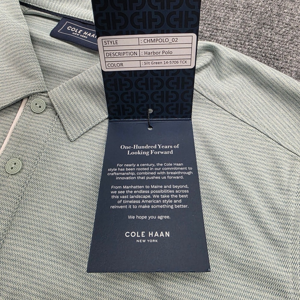 Cole Haan Golf Cool Core Polo Shirt Mens Medium Silt Green New With Tags - Picture 6 of 13
